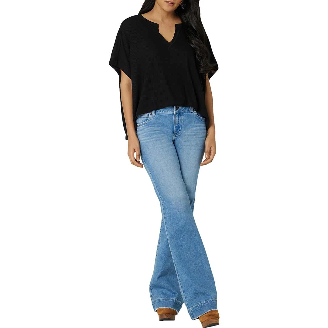 Wrangler Women's Retro Ribbed Knit Dolman T-Shirt 6 Wrangler Women's Retro Ribbed Knit Dolman T-Shirt - Image 4