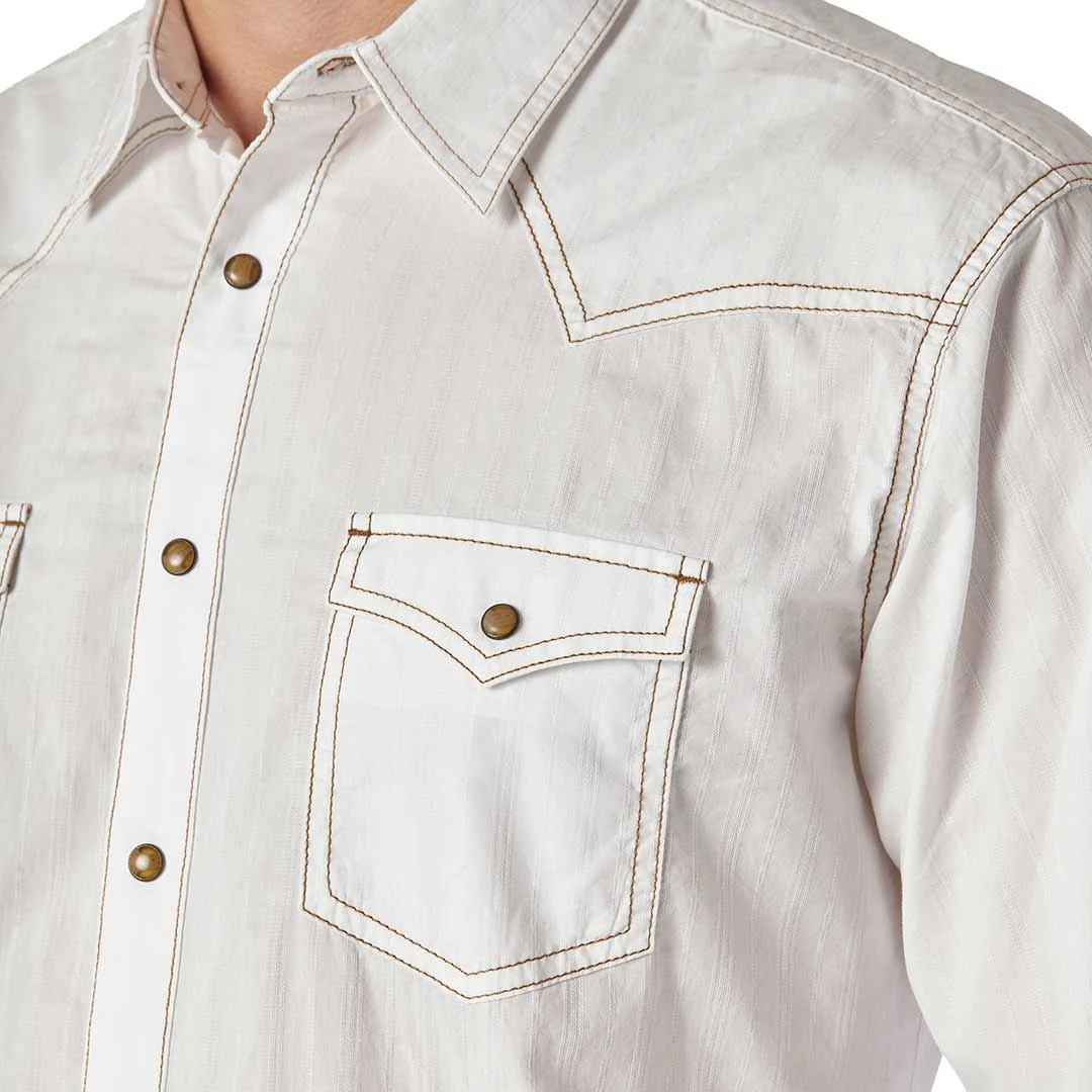 Wrangler Men's Retro Solid Dobby Snap Shirt 5 Wrangler Men's Retro Solid Dobby Snap Shirt - Image 3