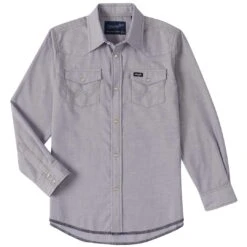 Wrangler Boys' Cowboy Cut Chambray Snap Shirt -Wrangler Store img29338 wrangler boys cowboy cut chambray snap shirt