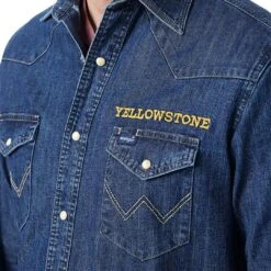 Wrangler X Yellowstone Men's Denim Snap Shirt 8 Wrangler X Yellowstone Men's Denim Snap Shirt -Wrangler Store img29729 wrangler x yellowstone men s denim snap shirt