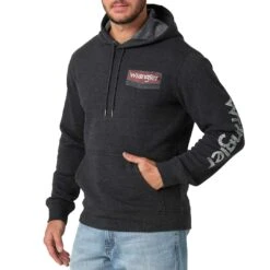 Wrangler Men's Logo Arm Hit Pullover Hoodie
