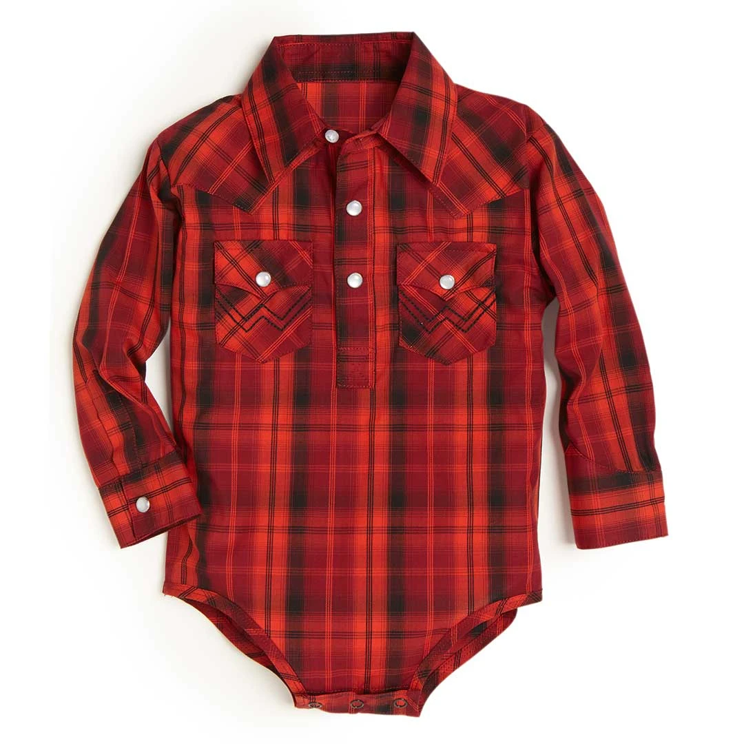 Wrangler Baby Boys' Plaid 1/4 Snap Onesie 3 Wrangler Baby Boys' Plaid 1/4 Snap Onesie