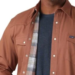 Wrangler Men's Flannel Lined Solid Snap Work Shirt 8 Wrangler Men's Flannel Lined Solid Snap Work Shirt -Wrangler Store img36471 wrangler men s flannel lined solid snap work shirt