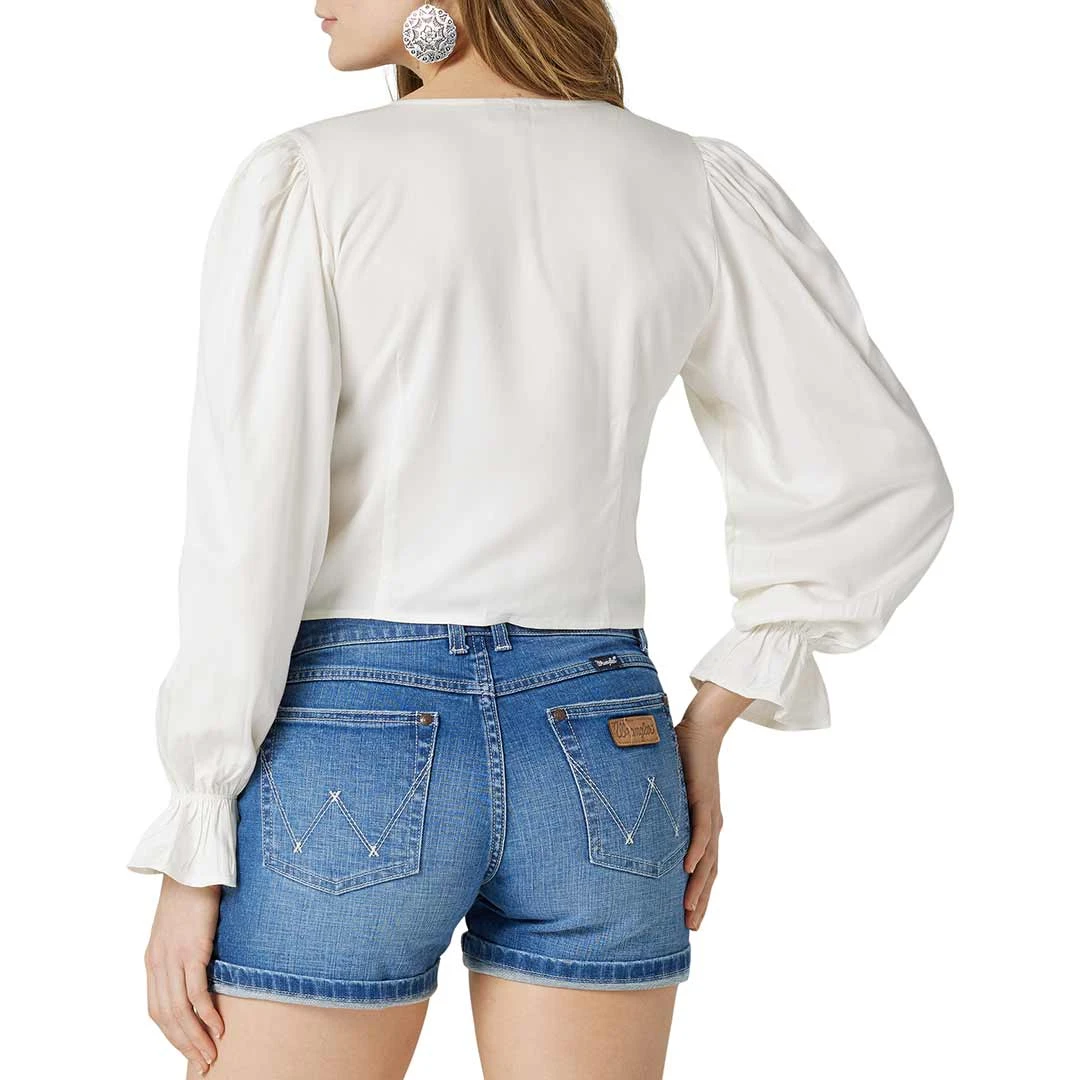 Wrangler Women's Retro Boho Crochet Button Blouse 4 Wrangler Women's Retro Boho Crochet Button Blouse - Image 2