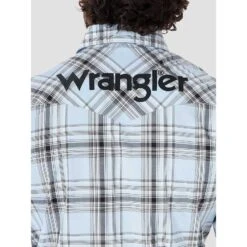 Wrangler Men's Logo Western Plaid Snap Shirt -Wrangler Store img39491 wrangler men s logo western plaid snap shirt