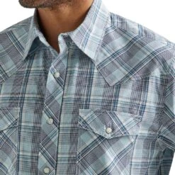 Wrangler Men's 20X AC Plaid Snap Shirt -Wrangler Store img40040 wrangler men s 20x ac plaid snap shirt