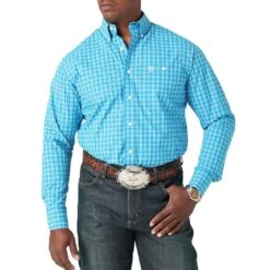 Wrangler Men's George Strait Plaid Button-Down Shirt