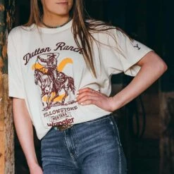 Wrangler X Yellowstone Women's Oversized Graphic T-Shirt -Wrangler Store img42052 wrangler x yellowstone women s oversized graphic t shirt