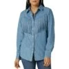 Wrangler Women's Fringe Front Denim Snap Shirt -Wrangler Store img42514 wrangler women s fringe front denim snap shirt