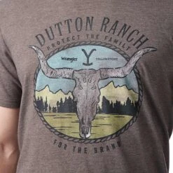Wrangler X Yellowstone Men's Steer Head Brand T-shirt -Wrangler Store img43990 wrangler x yellowstone men s steer head brand t shirt