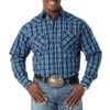 Wrangler Men's Plaid Snap Western Shirt