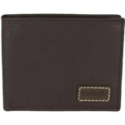 Wrangler Men's Logo Patch Leather Bifold Wallet -Wrangler Store img49614 wrangler men s logo patch leather bifold wallet