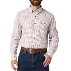 Wrangler Men's George Strait Plaid Button-down Shirt