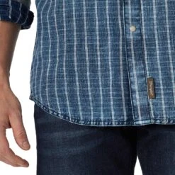 Wrangler Men's Retro Denim Stripe Snap Shirt -Wrangler Store img53666 wrangler men s retro denim stripe snap shirt