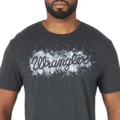 Wrangler Men's Paint Stencil Script Logo Graphic T-Shirt -Wrangler Store img54670 wrangler men s paint stencil script logo graphic t shirt
