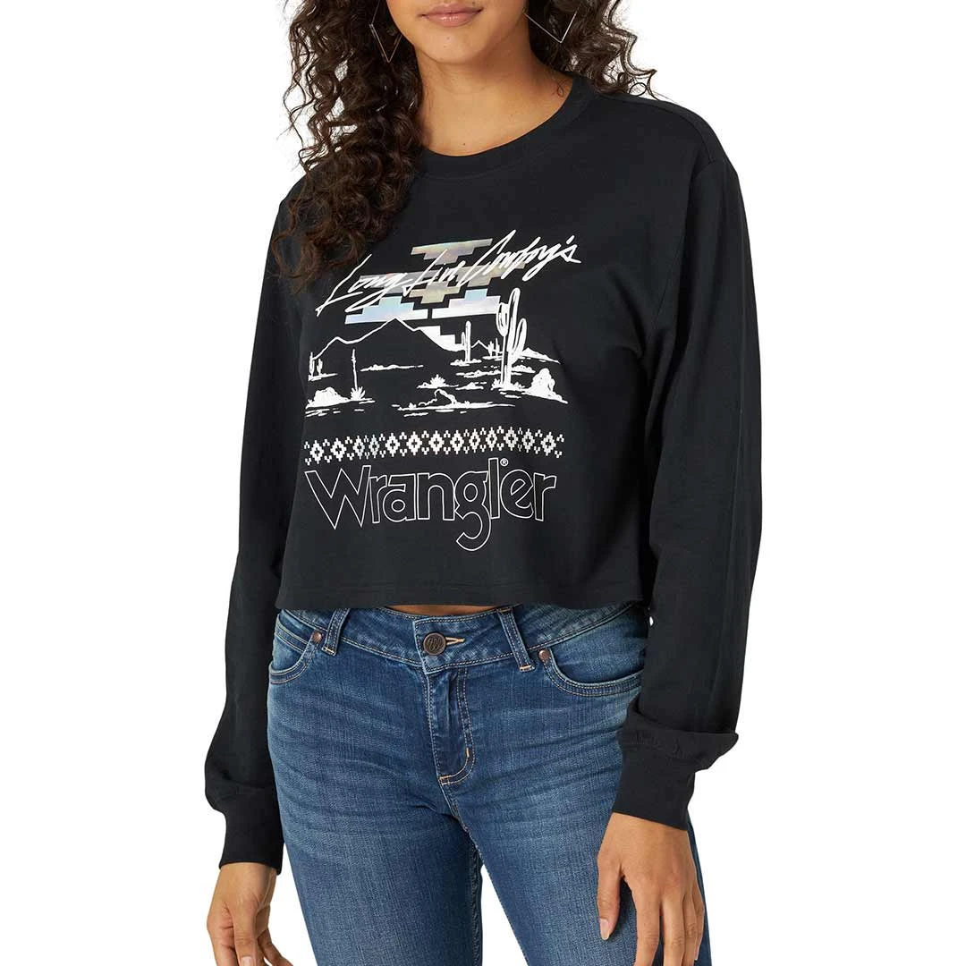 Wrangler Women's Retro Long Sleeve Desert Graphic T-shirt 3 Wrangler Women's Retro Long Sleeve Desert Graphic T-shirt
