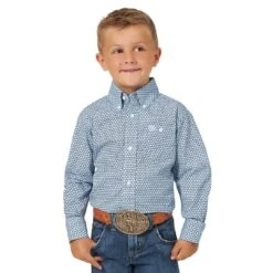 Wrangler Boys' George Strait Geometric Print Shirt -Wrangler Store img57834 wrangler boy s george strait geometric print shirt