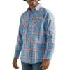 Wrangler Men's Logo Plaid Snap Shirt -Wrangler Store img62444 wrangler men s logo plaid snap shirt