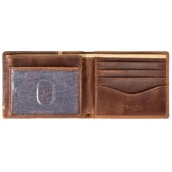 Wrangler Men's Contrast Corner Leather Bifold Wallet -Wrangler Store img64796 wrangler men s contrast corner leather bifold wallet