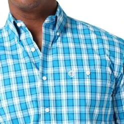 Wrangler Men's George Strait Button-Down Plaid Shirt -Wrangler Store img67024 wrangler men s george strait button down plaid shirt