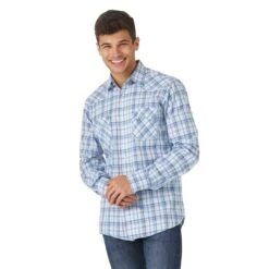 Wrangler Men's Retro Sawtooth Pocket Plaid Shirt