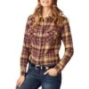 Wrangler Women's Flannel Plaid Snap Shirt