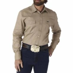 Wrangler Men's Cowboy Cut Firm Finish Snap Work Shirt