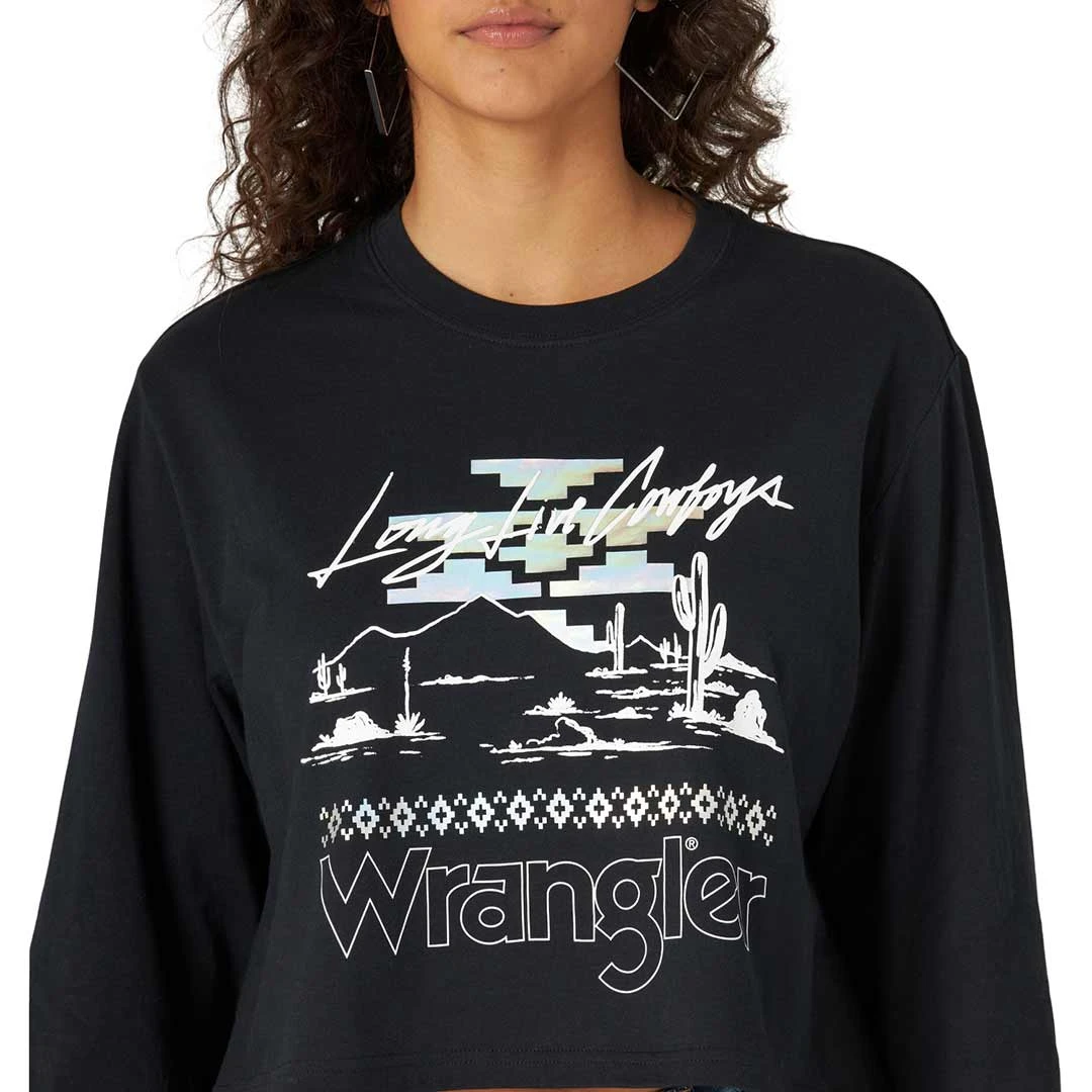 Wrangler Women's Retro Long Sleeve Desert Graphic T-shirt 5 Wrangler Women's Retro Long Sleeve Desert Graphic T-shirt - Image 3