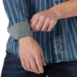 Wrangler Men's Retro Denim Stripe Snap Shirt -Wrangler Store img76858 wrangler men s retro denim stripe snap shirt