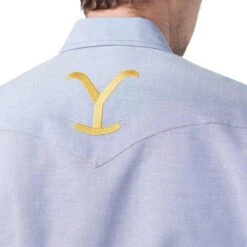 Wrangler X Yellowstone Men's Chambray Snap Shirt 9 Wrangler X Yellowstone Men's Chambray Snap Shirt -Wrangler Store img77062 wrangler x yellowstone men s chambray snap shirt