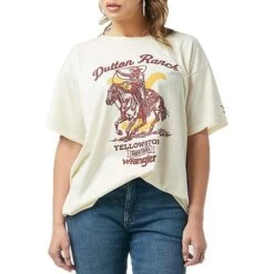 Wrangler X Yellowstone Women's Oversized Graphic T-Shirt -Wrangler Store img79198 wrangler x yellowstone women s oversized graphic t shirt