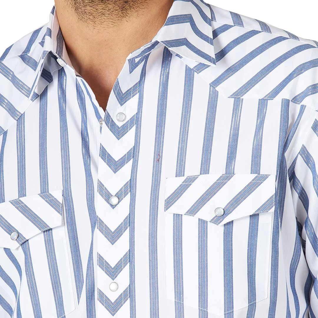 Wrangler Men's Silver Edition Lurex Stripe Snap Shirt 5 Wrangler Men's Silver Edition Lurex Stripe Snap Shirt - Image 3
