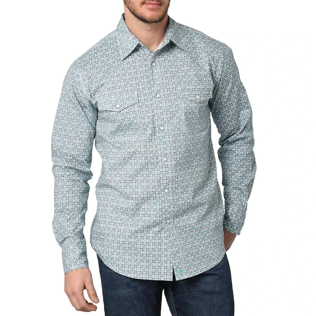 Wrangler Men's 20X Advanced Comfort Medallion Print Snap Shirt 3 Wrangler Men's 20X Advanced Comfort Medallion Print Snap Shirt