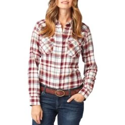 Wrangler Women's Flannel Plaid Snap Shirt -Wrangler Store img87964 wrangler women s flannel plaid snap shirt