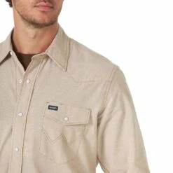 Wrangler Men's Cowboy Cut Chambray Work Shirt -Wrangler Store img90618 wrangler men s cowboy cut chambray work shirt