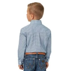 Wrangler Boys' George Strait Geometric Print Shirt -Wrangler Store img90763 wrangler boy s george strait geometric print shirt