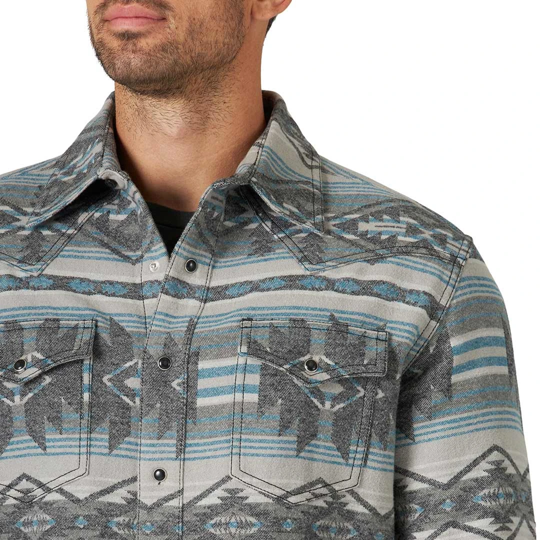Wrangler Men's Retro Premium Jacquard Snap Shirt 5 Wrangler Men's Retro Premium Jacquard Snap Shirt - Image 3