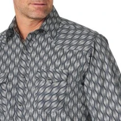 Wrangler Men's Silver Edition Tanger Print Snap Shirt -Wrangler Store img91898 wrangler men s silver edition tanger print snap shirt