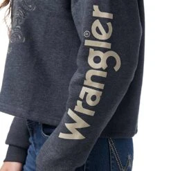 Wrangler X Yellowstone Women's Ranch Hand Cropped Hoodie -Wrangler Store img92462 wrangler x yellowstone women s ranch hand cropped hoodie