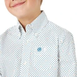Wrangler Boys' Classic Fit Button-Down Print Shirt -Wrangler Store img94488 wrangler boy s classic fit button down print shirt