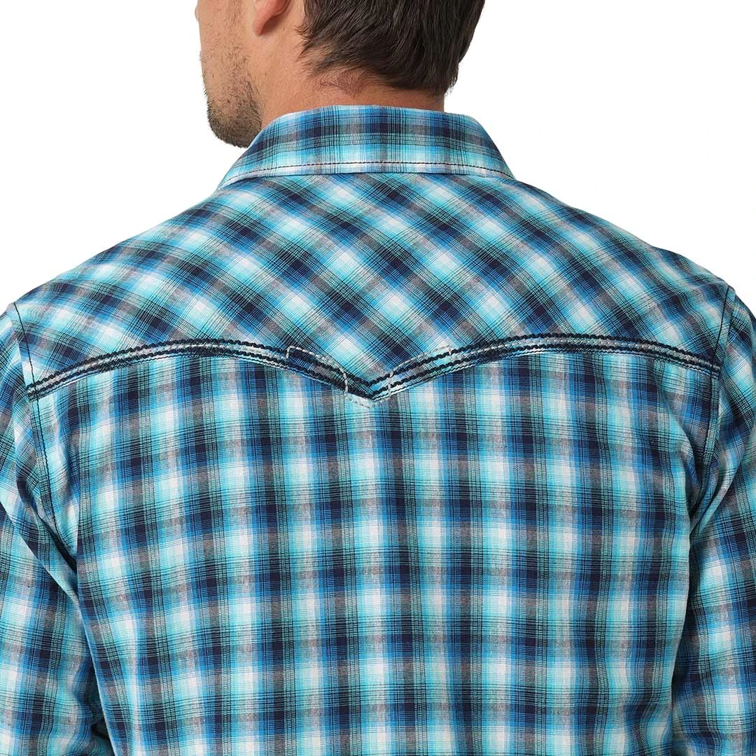 Wrangler Men's Rock 47 Embroidered Yoke Plaid Snap Shirt 5 Wrangler Men's Rock 47 Embroidered Yoke Plaid Snap Shirt - Image 3