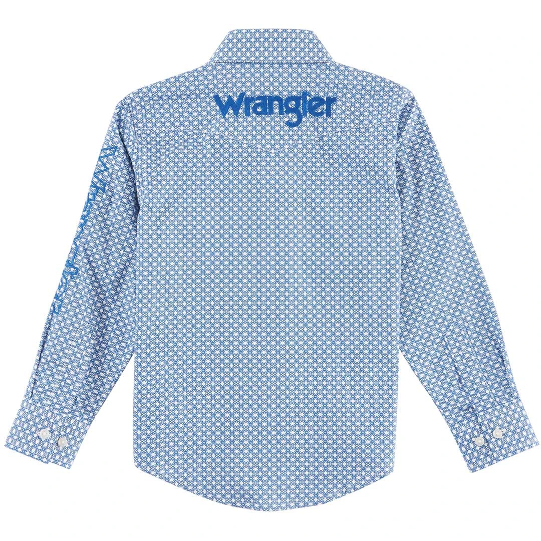 Wrangler Boys' Logo Button-Down Shirt 4 Wrangler Boys' Logo Button-Down Shirt - Image 2