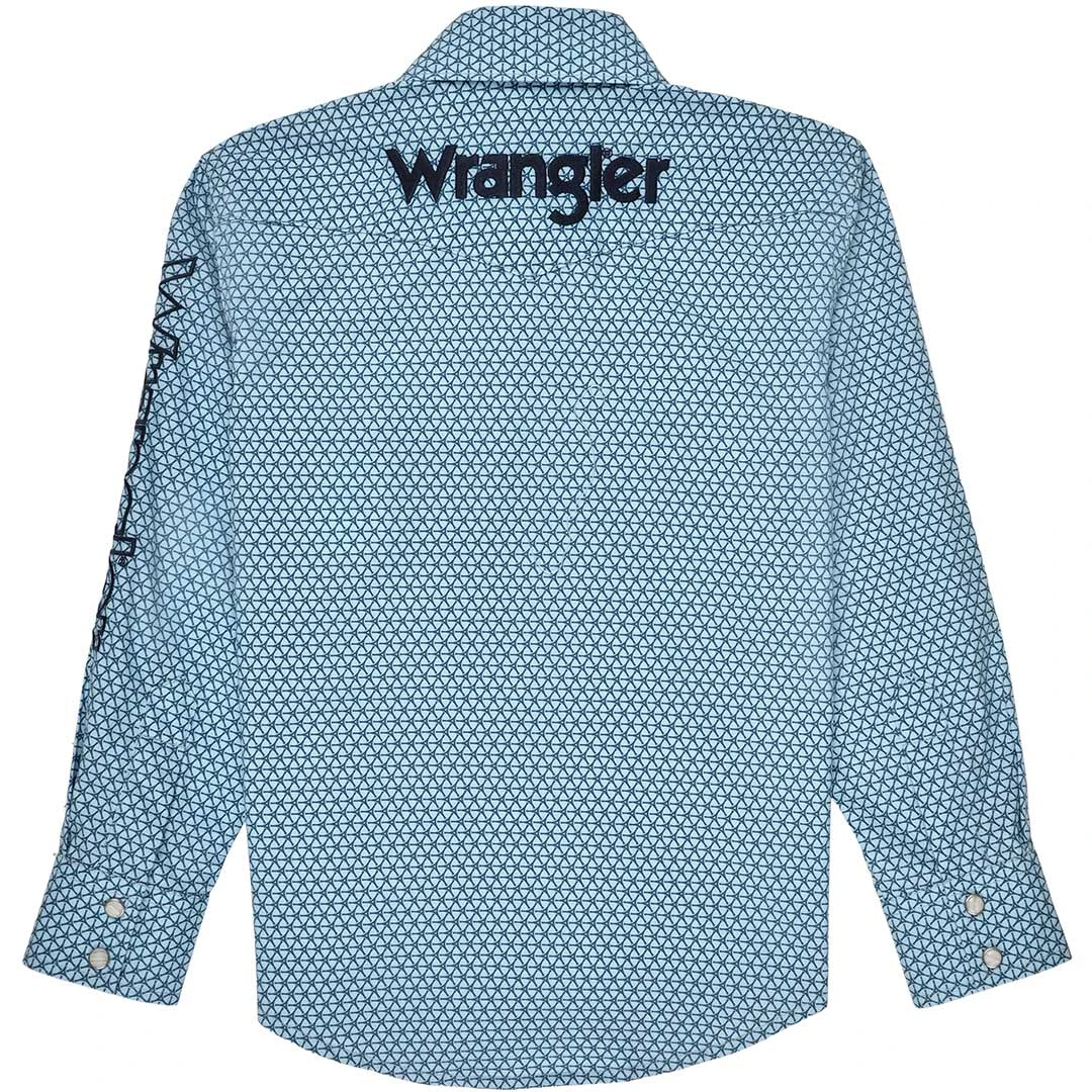 Wrangler Boys' Logo Circle Print Snap Shirt 4 Wrangler Boys' Logo Circle Print Snap Shirt - Image 2