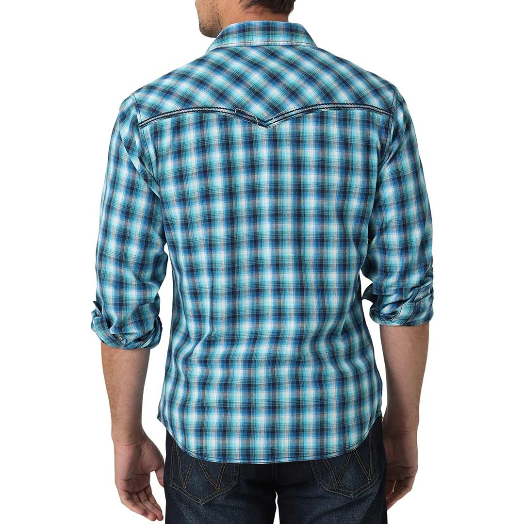 Wrangler Men's Rock 47 Embroidered Yoke Plaid Snap Shirt 4 Wrangler Men's Rock 47 Embroidered Yoke Plaid Snap Shirt - Image 2
