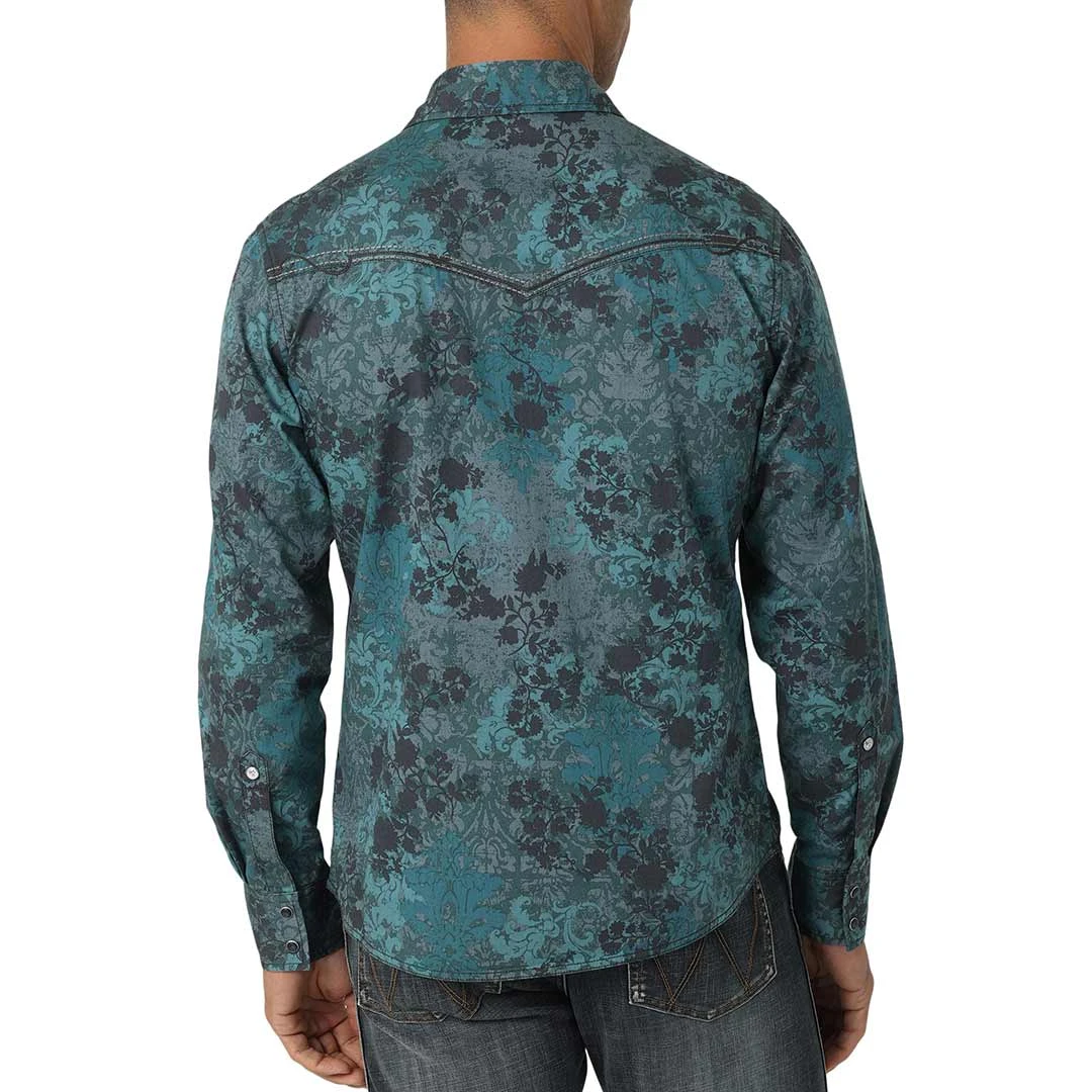 Wrangler Men's Rock 47 Floral Print Embroidered Yoke Snap Shirt 4 Wrangler Men's Rock 47 Floral Print Embroidered Yoke Snap Shirt - Image 2
