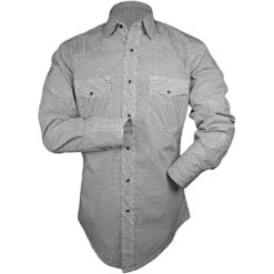 Wrangler Men's Silver Edition Classic Fit Diamond Print Snap Shirt