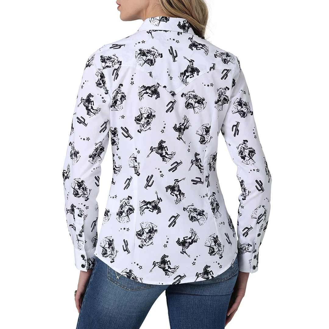 Wrangler Women's Retro Cowgirl Print Snap Shirt 4 Wrangler Women's Retro Cowgirl Print Snap Shirt - Image 2
