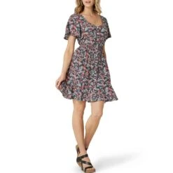 Wrangler Women's Retro Flutter Floral Snap Front Dress 9 Wrangler Women's Retro Flutter Floral Snap Front Dress -Wrangler Store wrangler women s retro flutter floral snap front dress