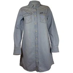 Wrangler Women's Snap Front Denim Shirt Dress